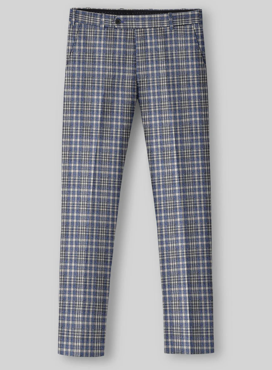 Noble Dante Blue Cotton Silk Linen Suit - Image 6