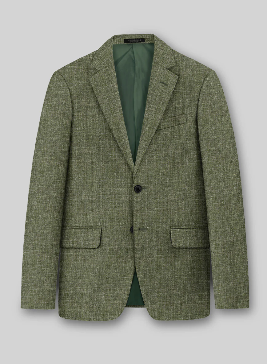 Noble Dew Green Wool Silk Linen Suit - Image 2