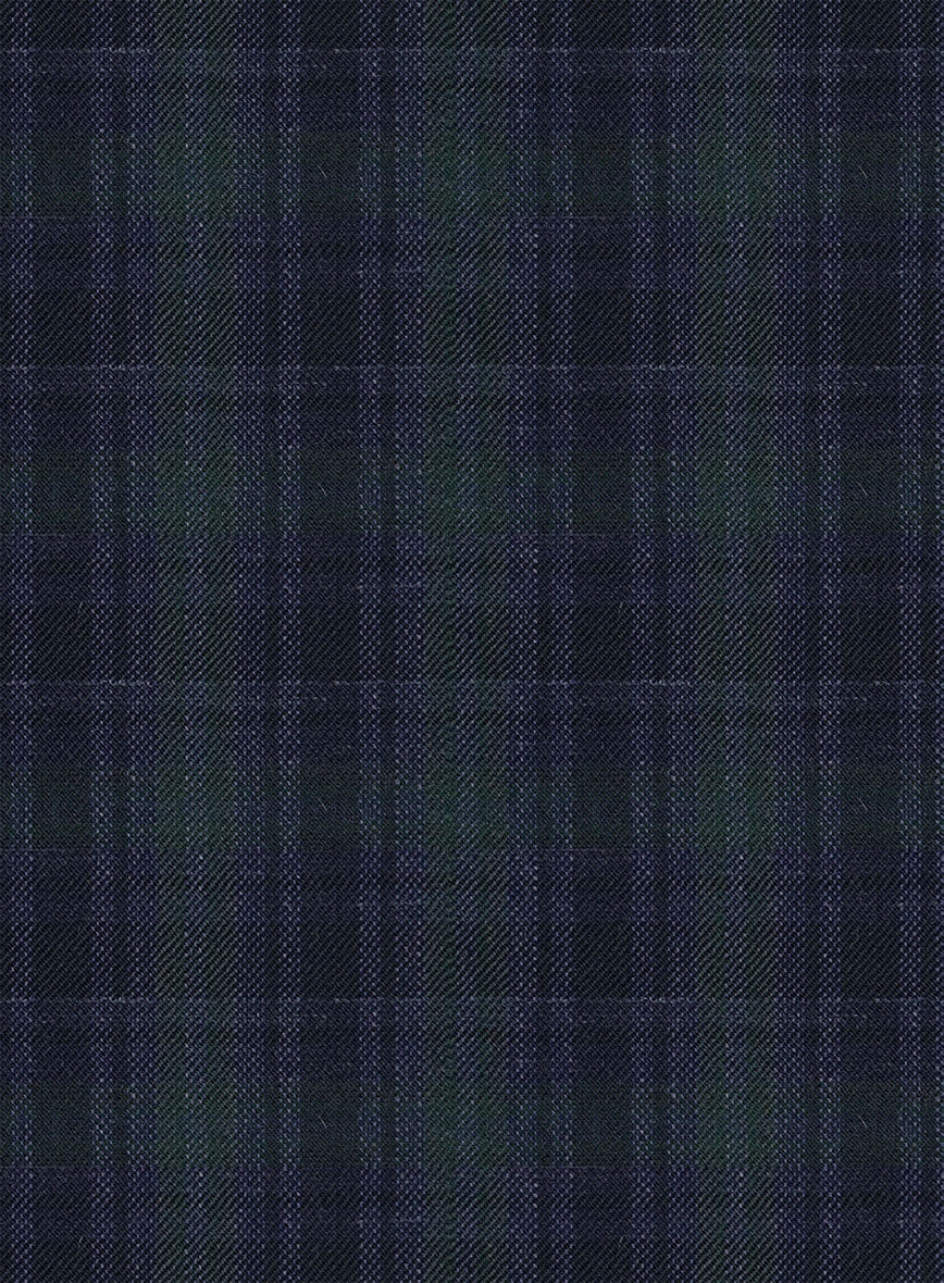 Noble Domenico Check Wool Silk Linen Pants - Image 3