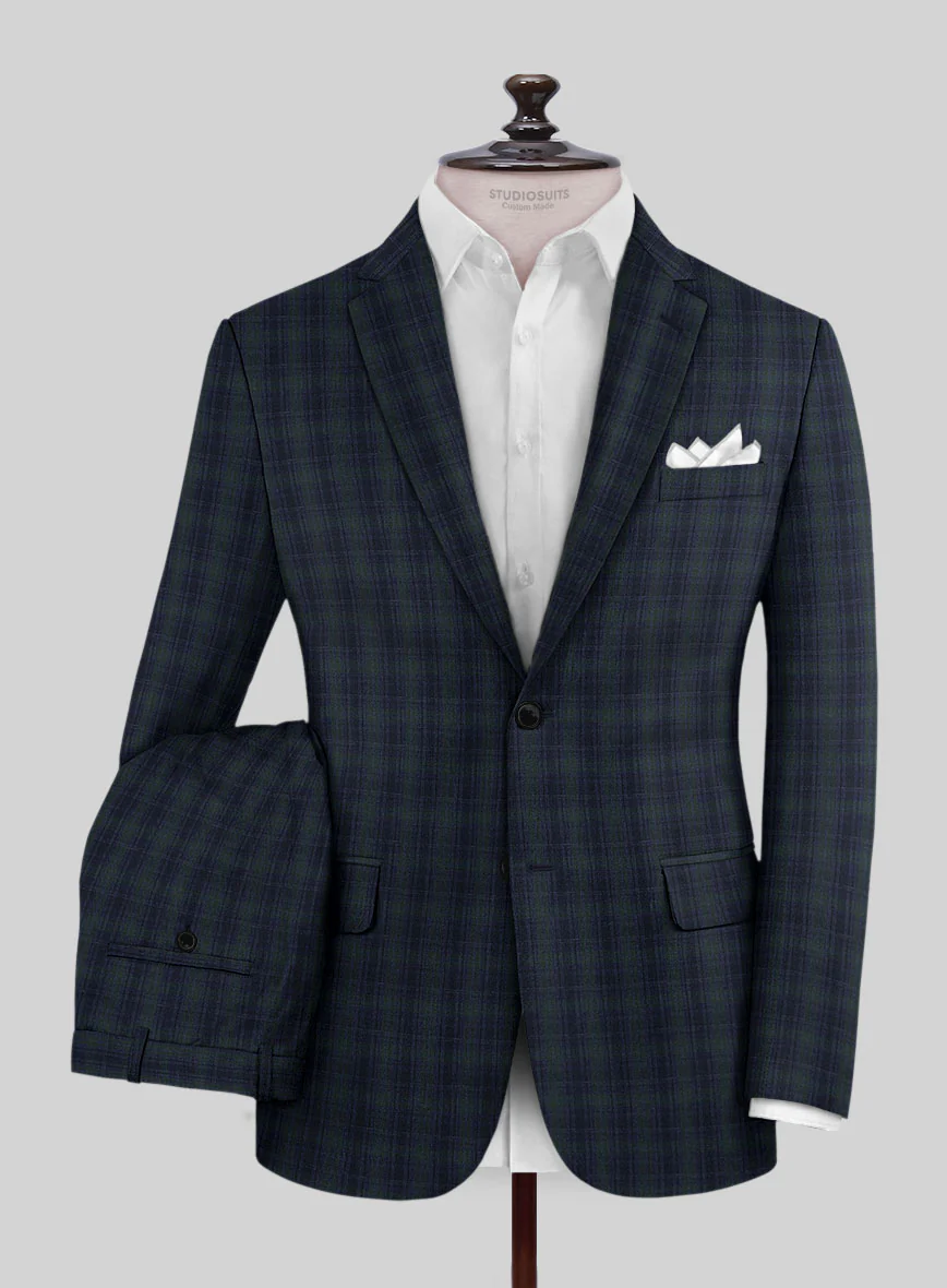Noble Domenico Check Wool Silk Linen Suit - Image 2