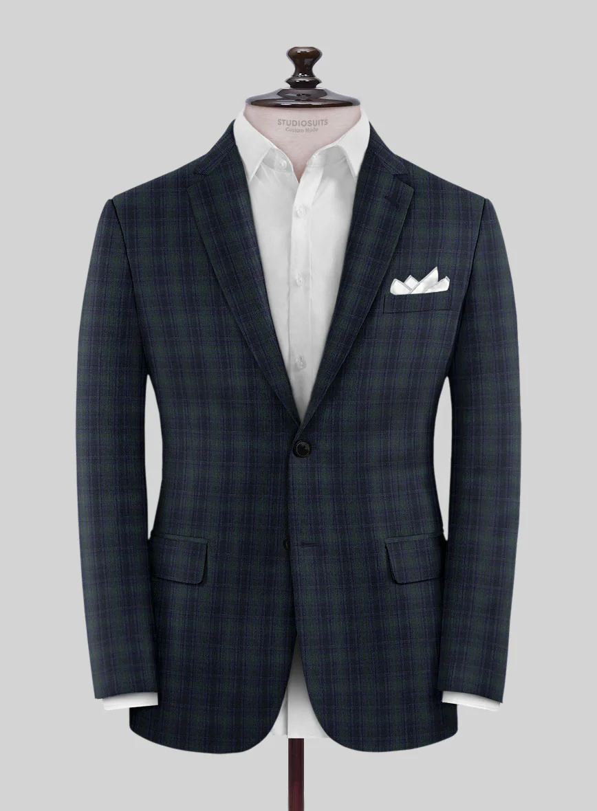 Noble Domenico Check Wool Silk Linen Suit - Image 4
