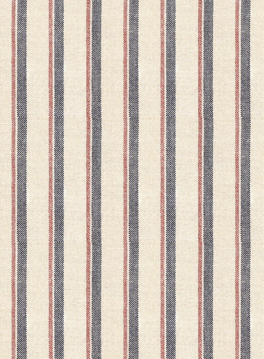 Noble Elena Cream Stripe Wool Silk Linen Suit - Image 7