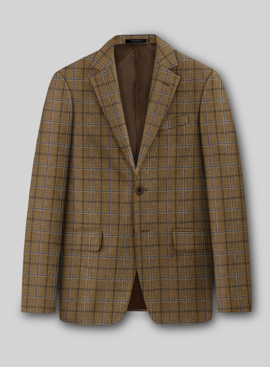 Noble Giancarlo Brown Wool Silk Linen Jacket