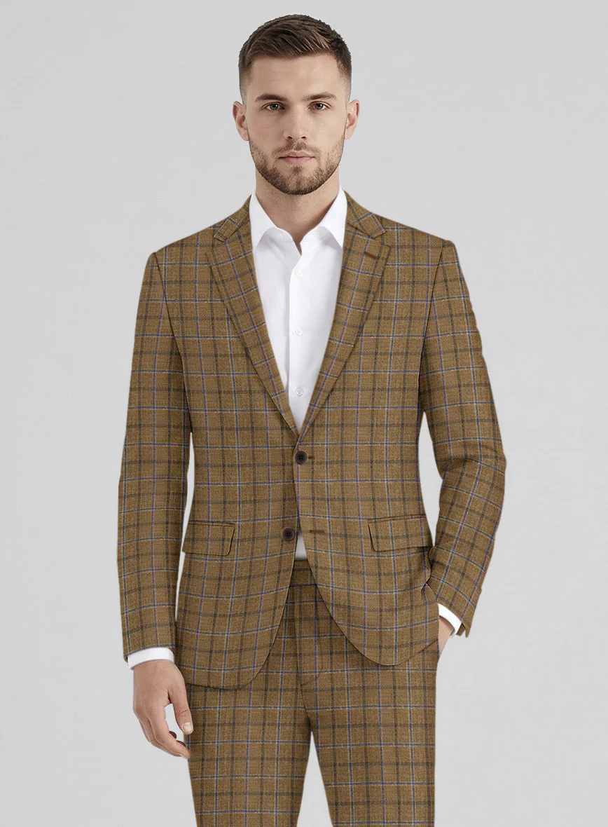 Noble Giancarlo Brown Wool Silk Linen Jacket - Image 2