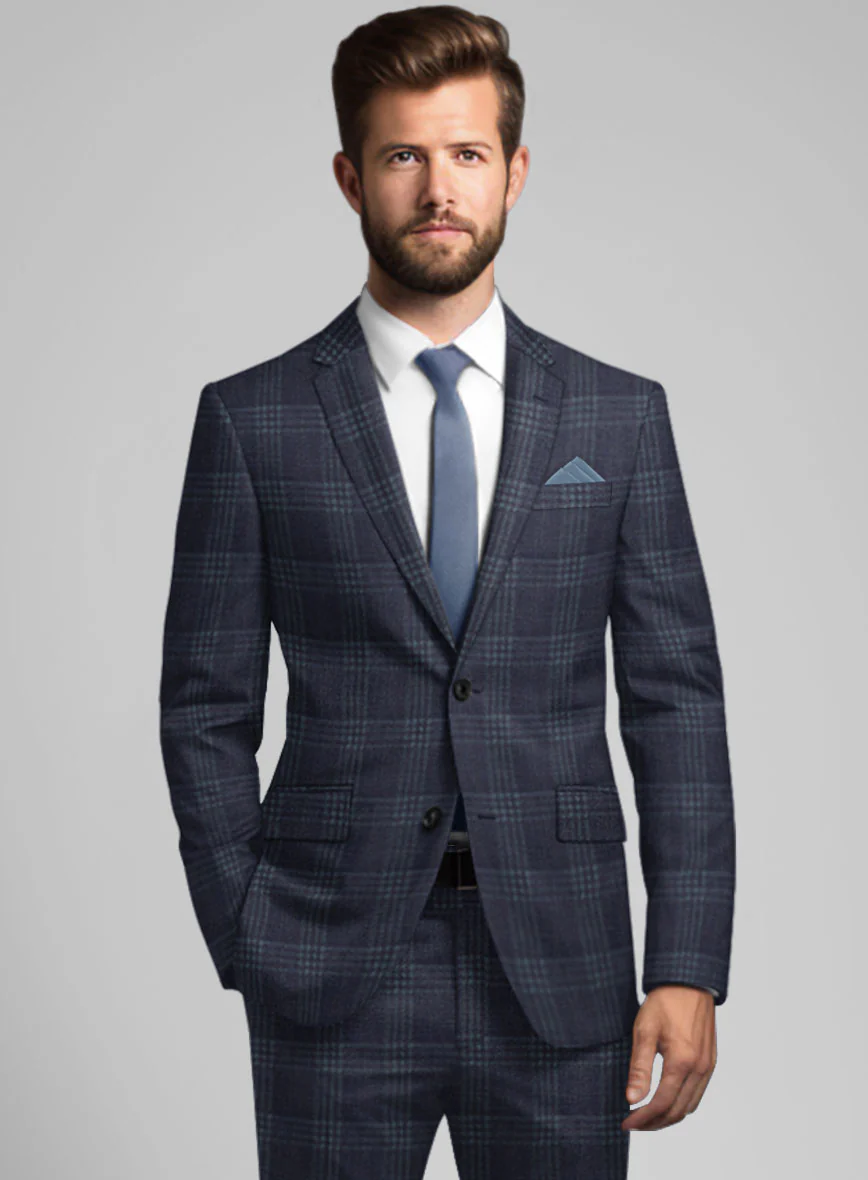 Noble Gianni Blue Wool Silk Linen Jacket - Image 2