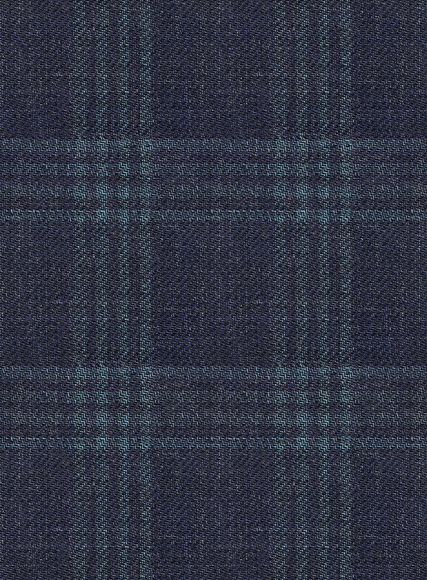Noble Gianni Blue Wool Silk Linen Jacket - Image 3