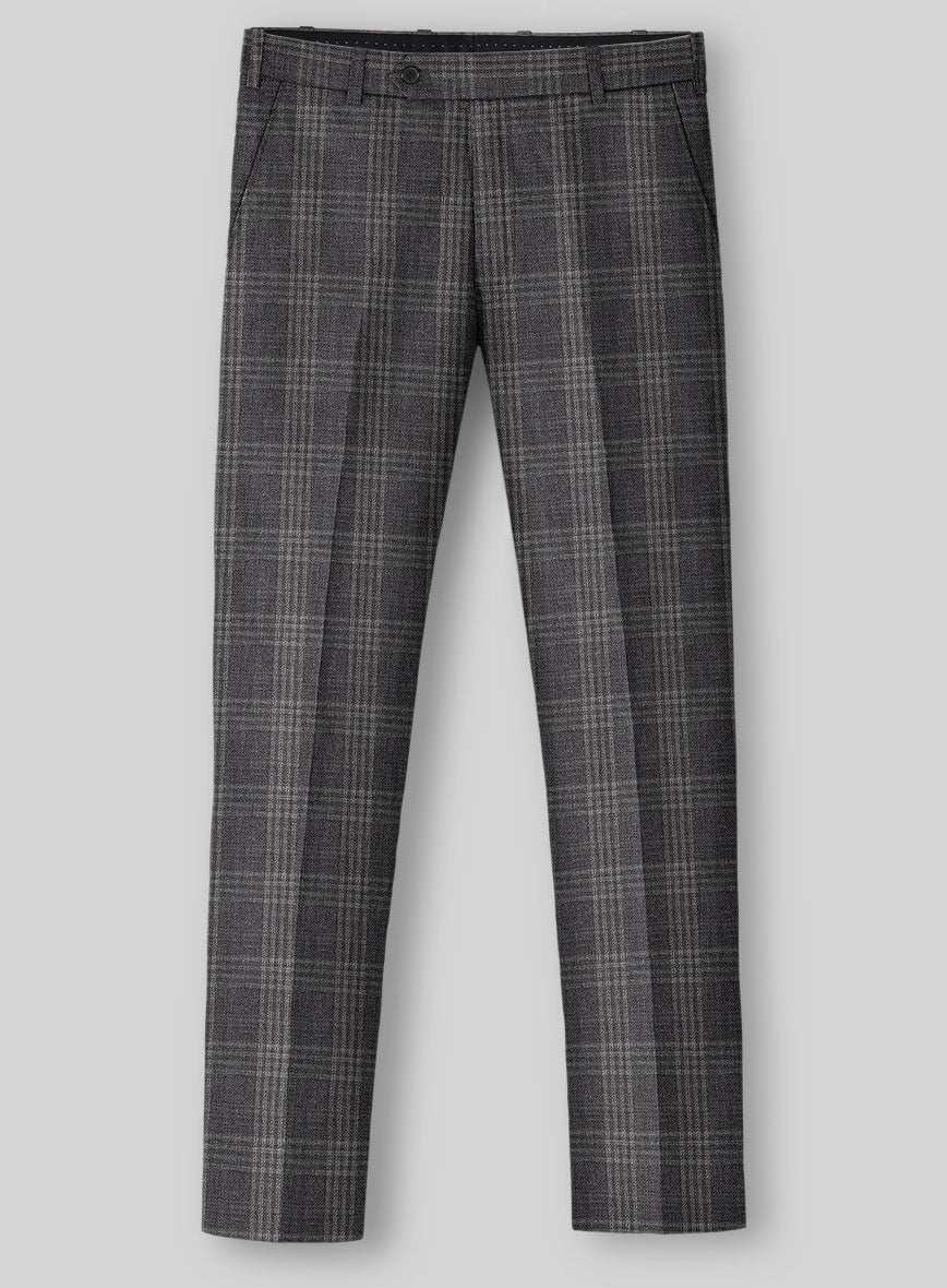 Noble Gray Check Wool Silk Linen Suit - Image 5