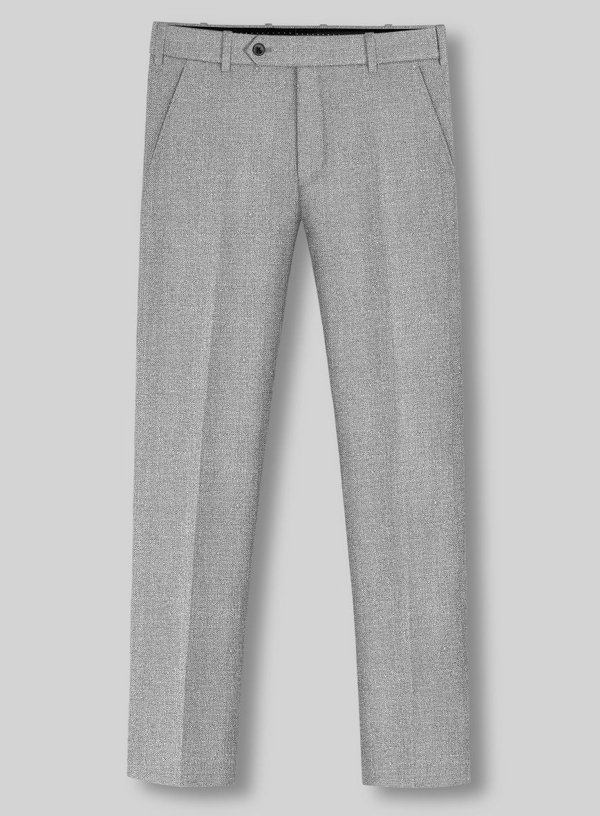 Noble Gray Wool Silk Linen Pants - Image 2