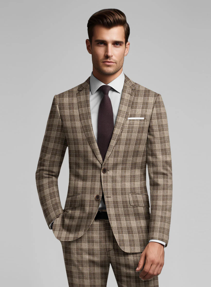 Noble Hugo Brown Wool Silk Linen Jacket - Image 2