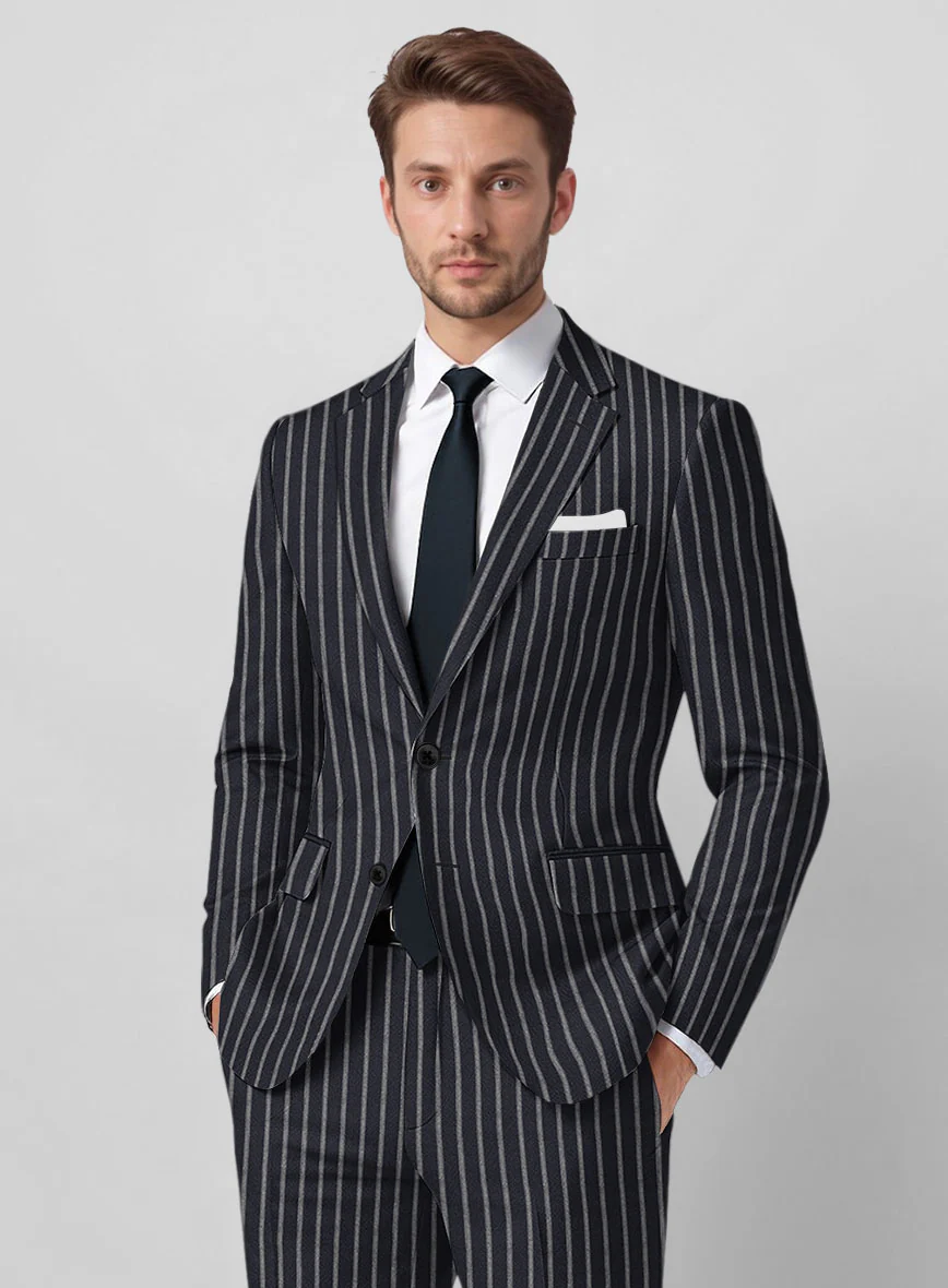 Noble Imelda Blue Stripe Cotton Silk Linen Jacket - Image 2