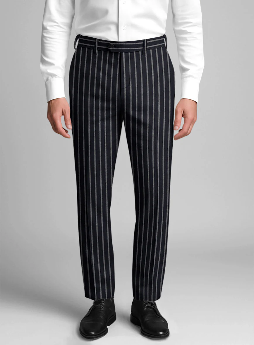 Noble Imelda Blue Stripe Cotton Silk Linen Suit - Image 6