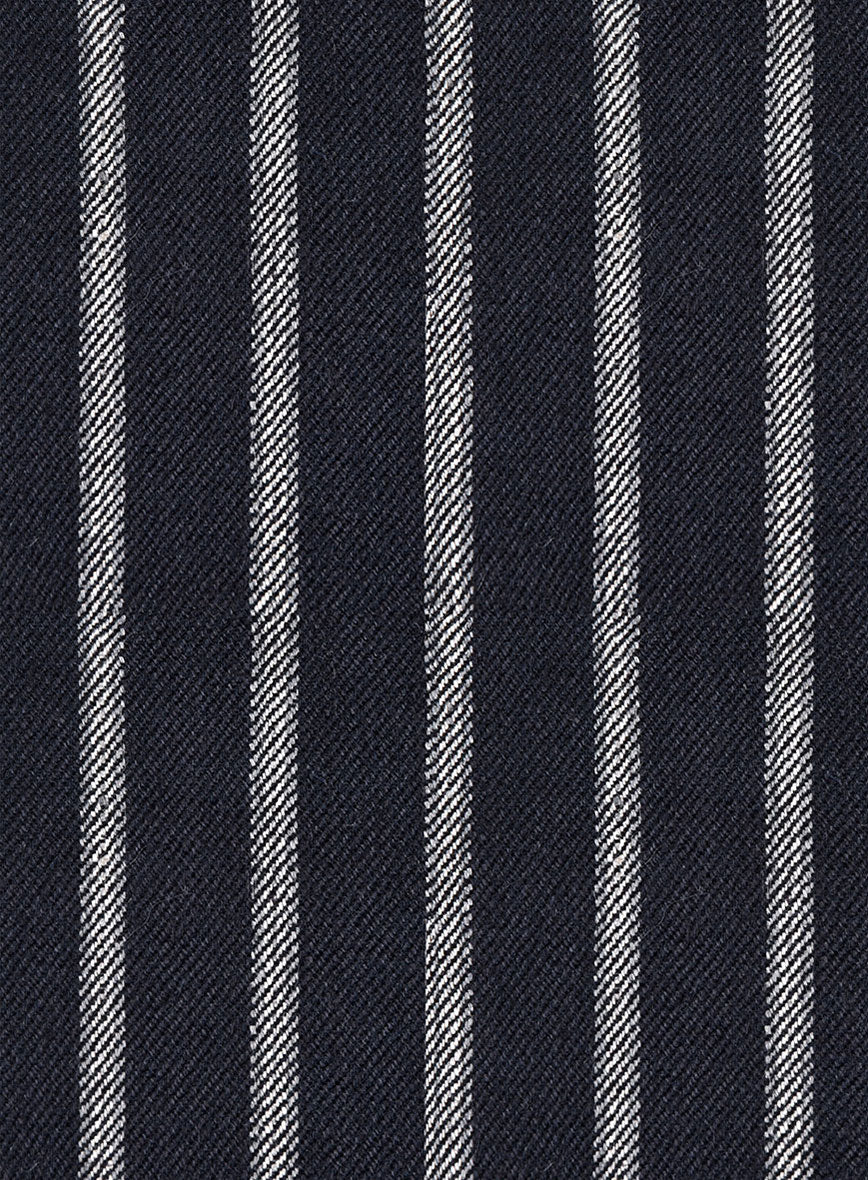 Noble Imelda Blue Stripe Cotton Silk Linen Suit - Image 7