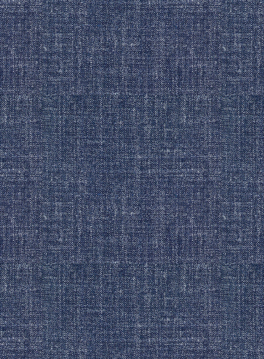 Noble Indigo Blue Wool Silk Linen Jacket - Image 3