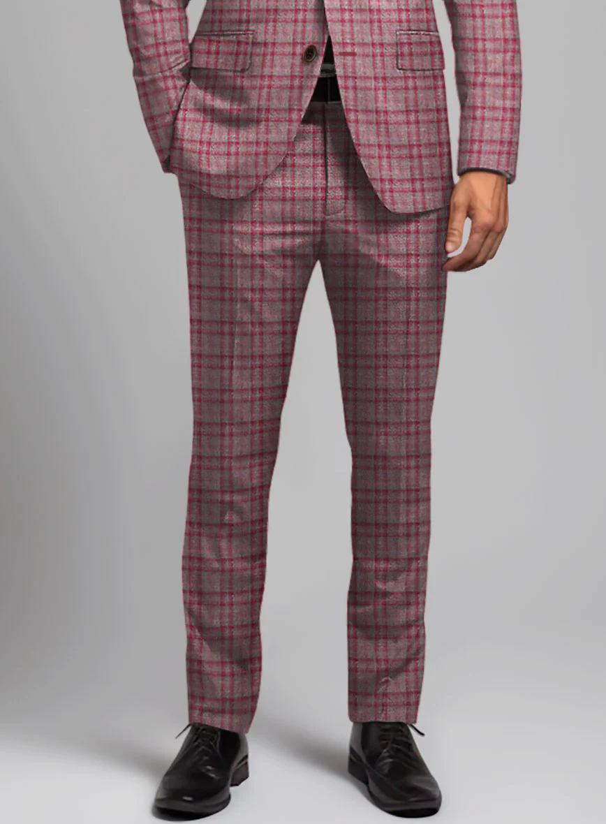 Noble Isadora Check Wool Silk Linen Pants - Image 2