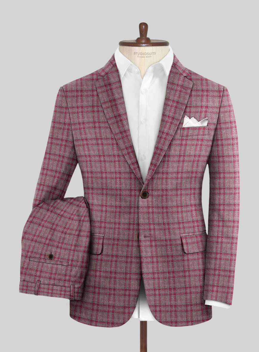 Noble Isadora Check Wool Silk Linen Suit - Image 2