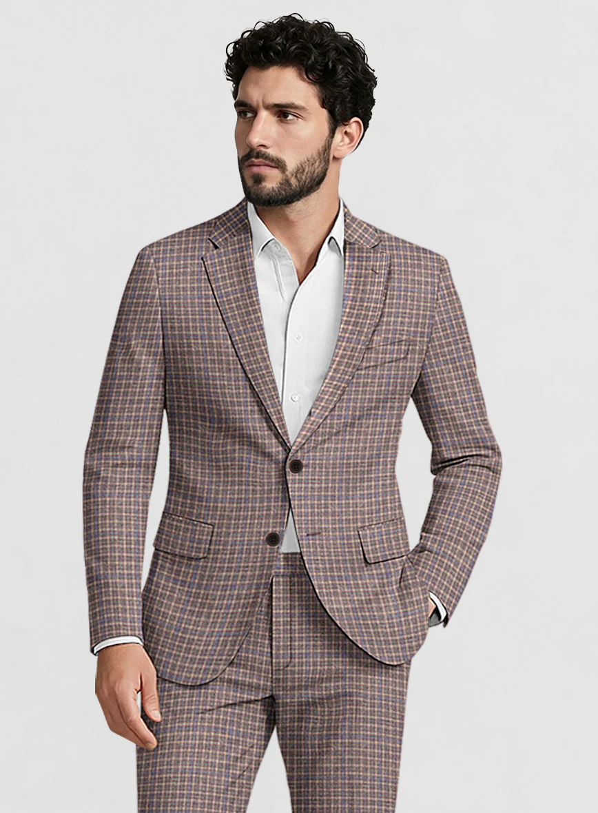 Noble Isidora Check Wool Silk Linen Jacket - Image 2
