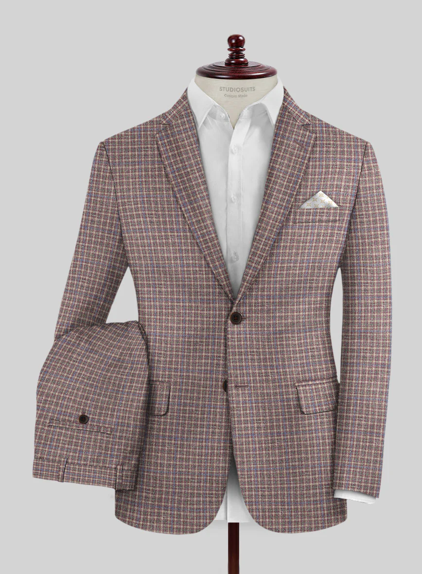 Noble Isidora Check Wool Silk Linen Suit - Image 2