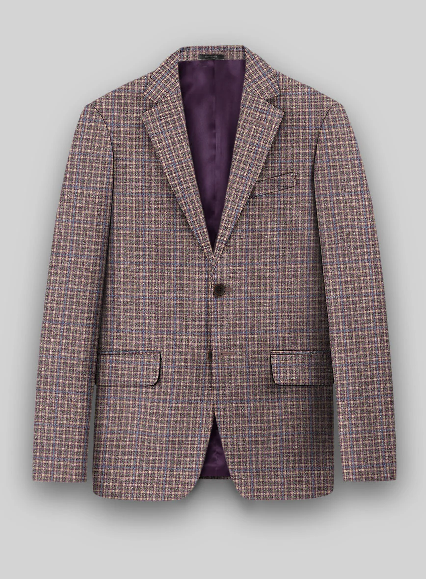 Noble Isidora Check Wool Silk Linen Suit - Image 3