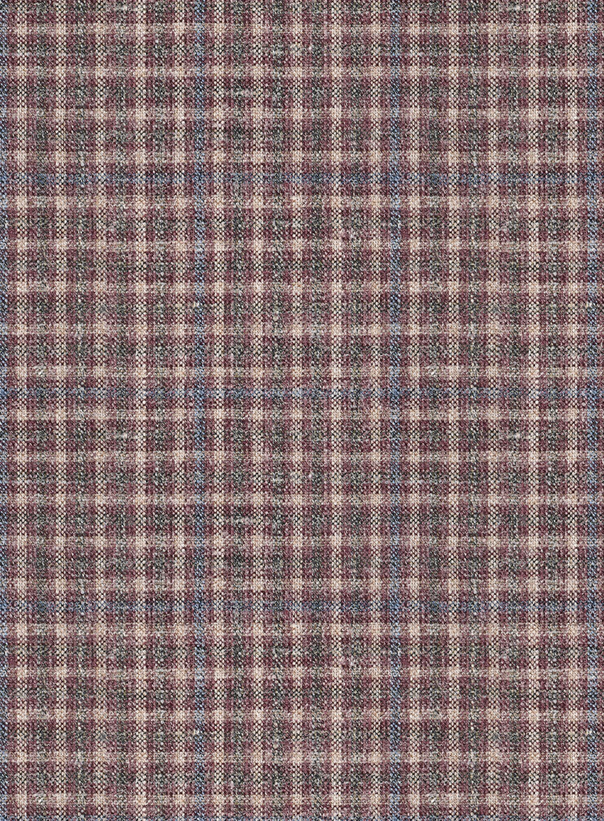 Noble Isidora Check Wool Silk Linen Suit - Image 7