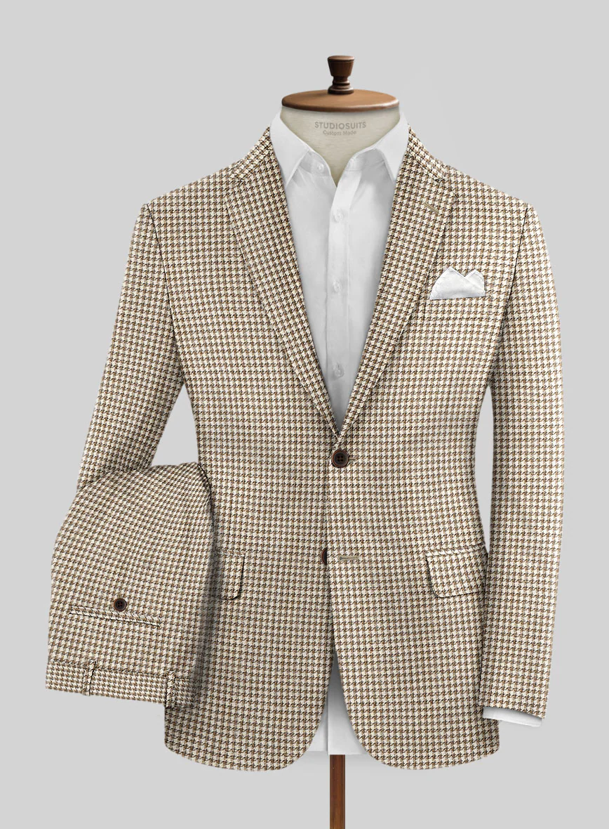 Noble Jaime Houndstooth Wool Silk Linen Suit - Image 2