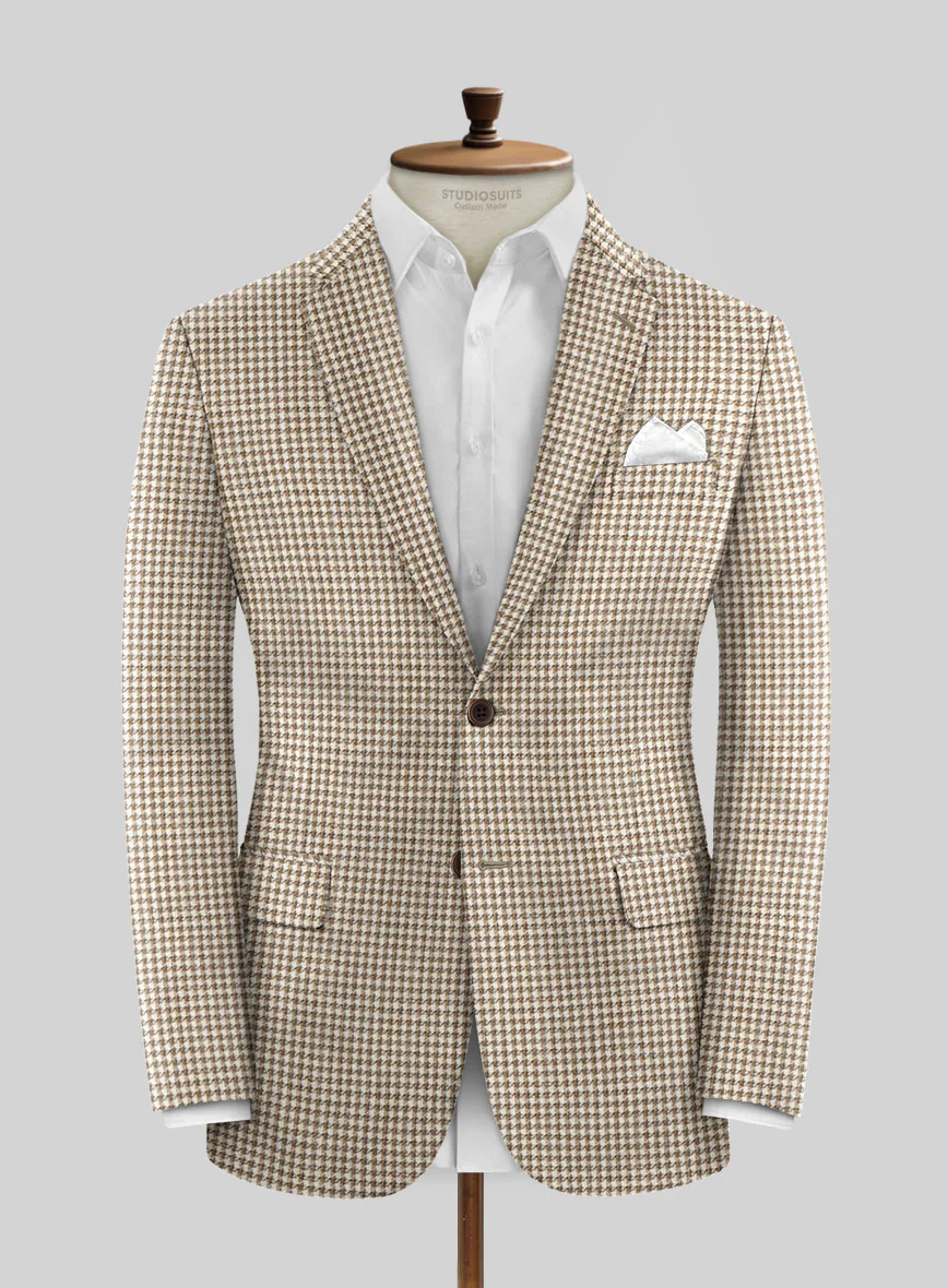 Noble Jaime Houndstooth Wool Silk Linen Suit - Image 4