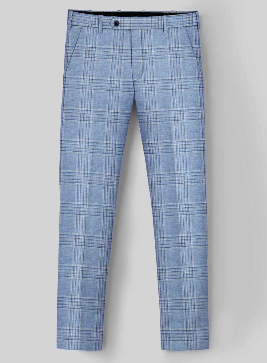Noble Light Blue Wool Silk Linen Suit - Image 6
