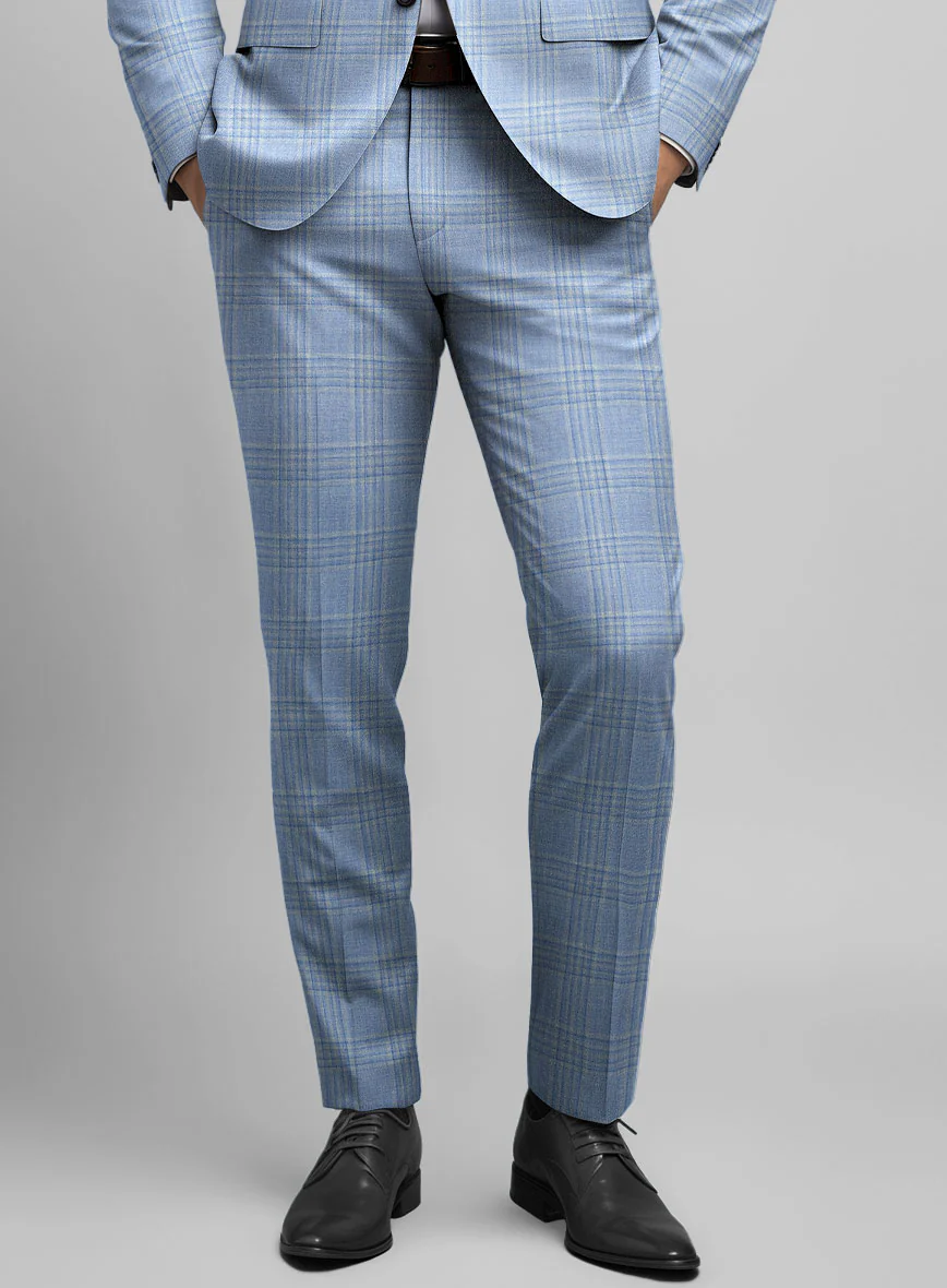 Noble Light Blue Wool Silk Linen Suit - Image 5