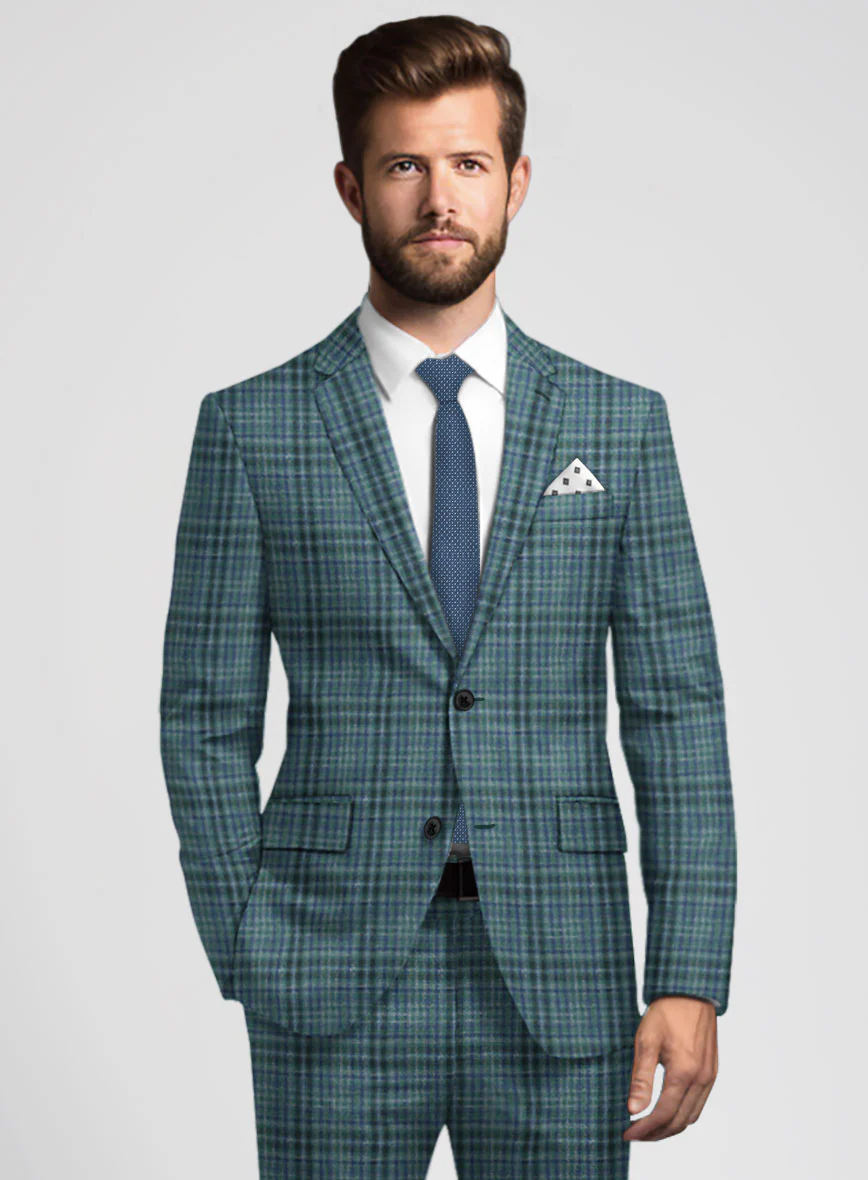 Noble Lucinda Check Wool Silk Linen Jacket - Image 2