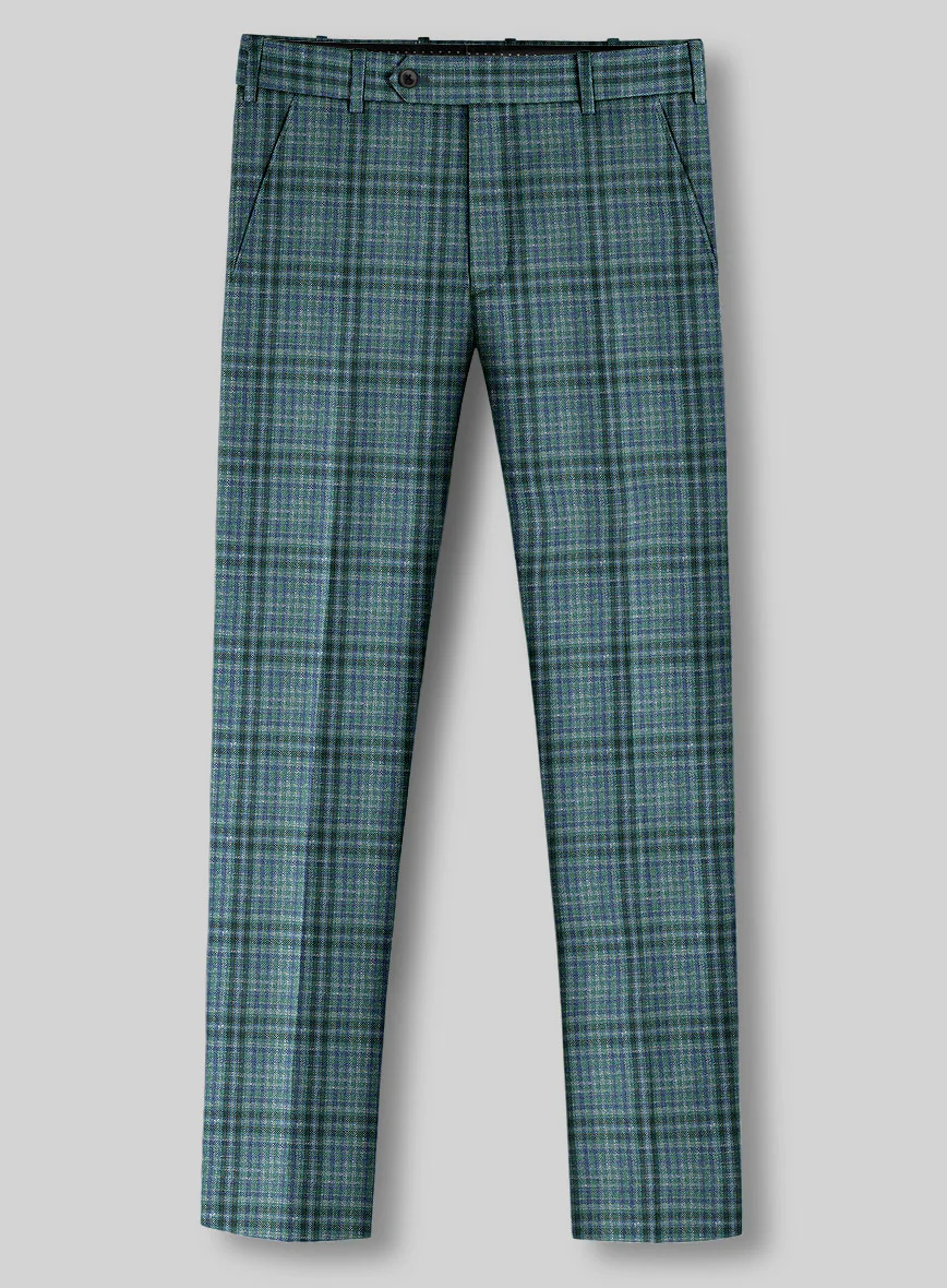 Noble Lucinda Check Wool Silk Linen Pants - Image 2