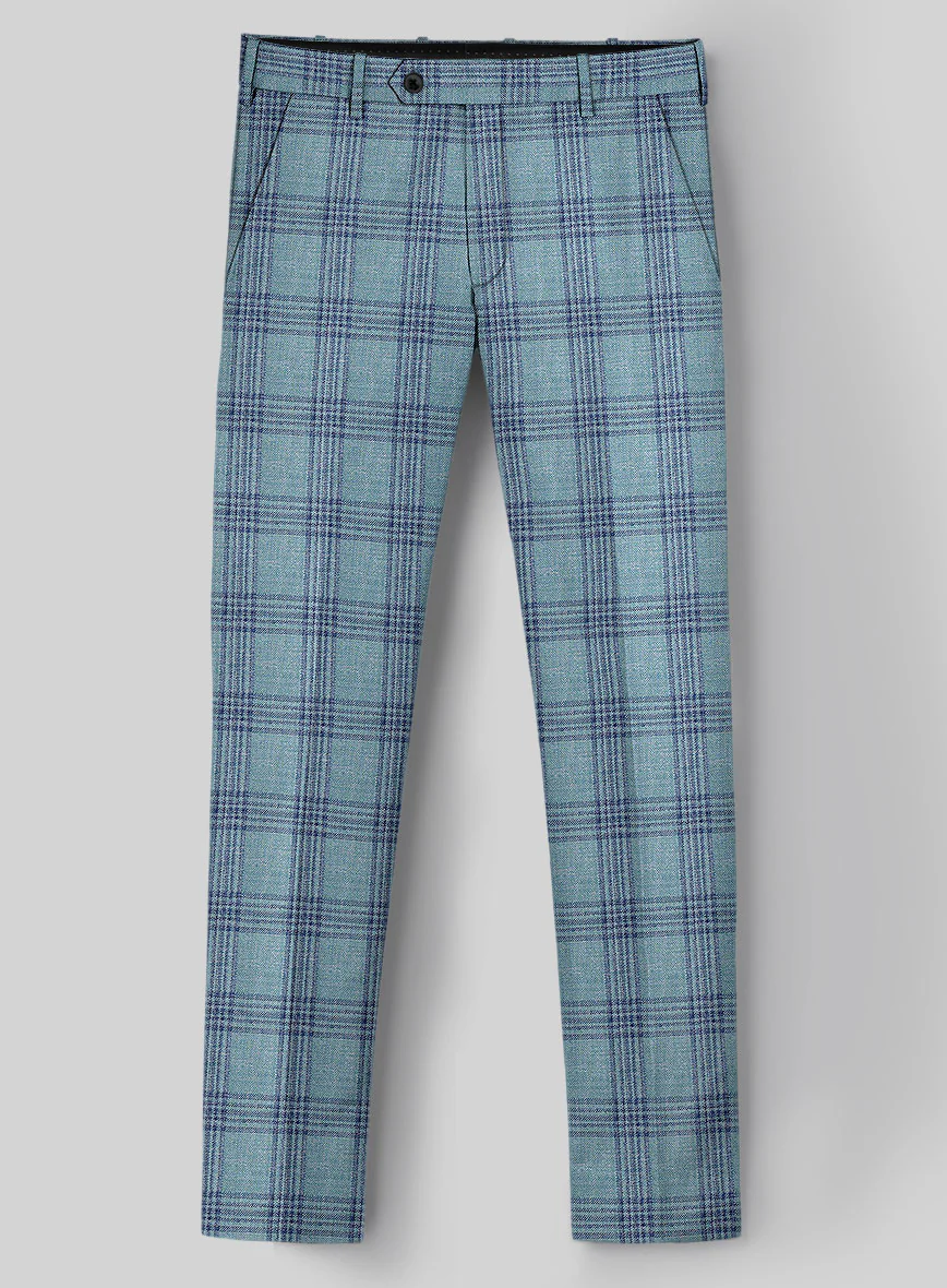 Noble Manuelita Blue Wool Silk Linen Suit - Image 5