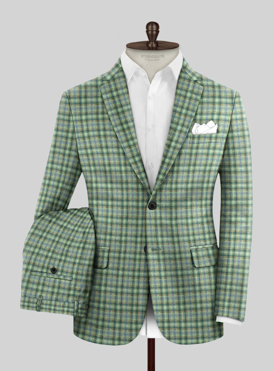 Noble Mariana Green Wool Silk Linen Suit - Image 2