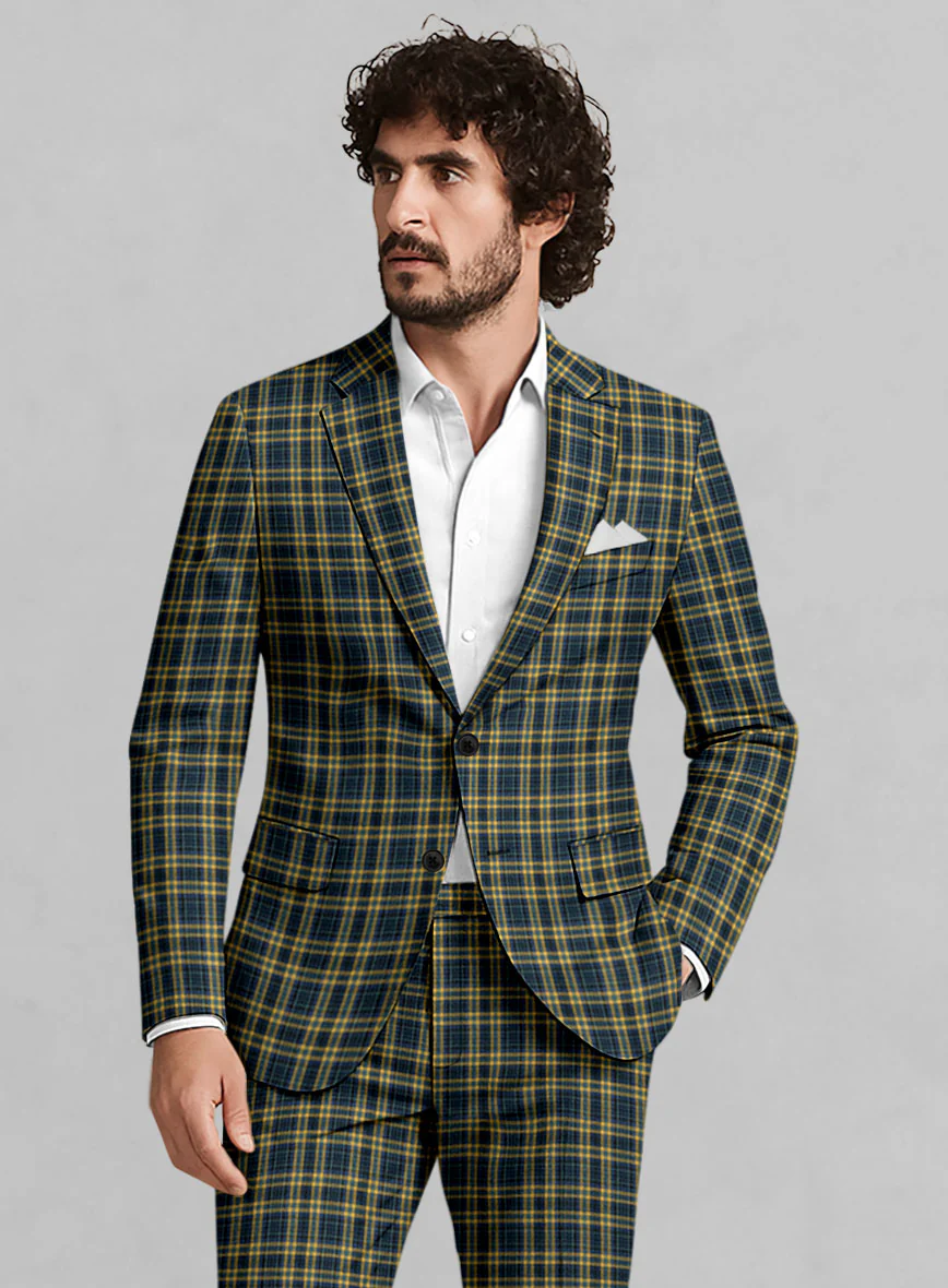 Noble Mario Check Wool Silk Linen Jacket - Image 2
