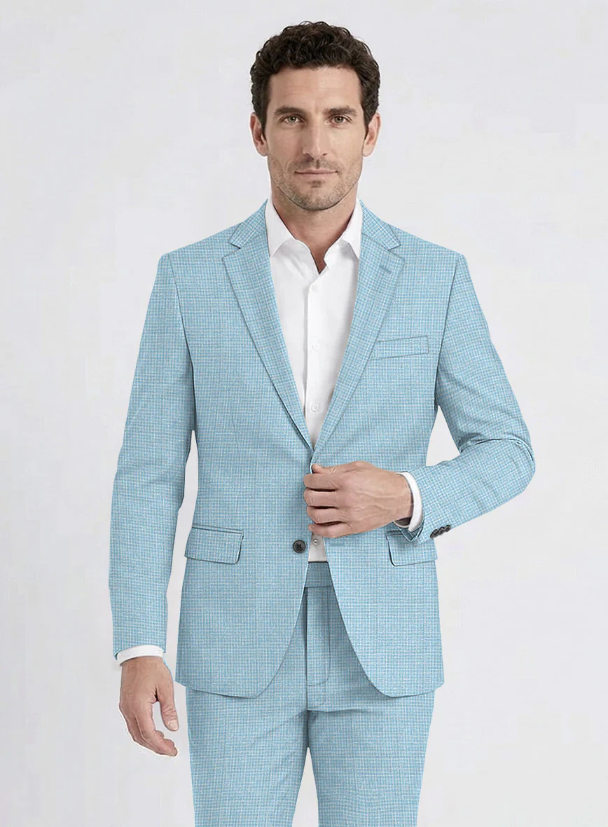 Noble Martina Blue Wool Silk Linen Jacket - Image 2