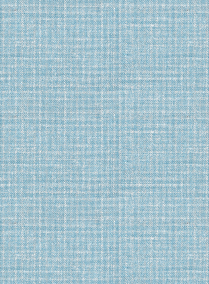 Noble Martina Blue Wool Silk Linen Jacket - Image 3