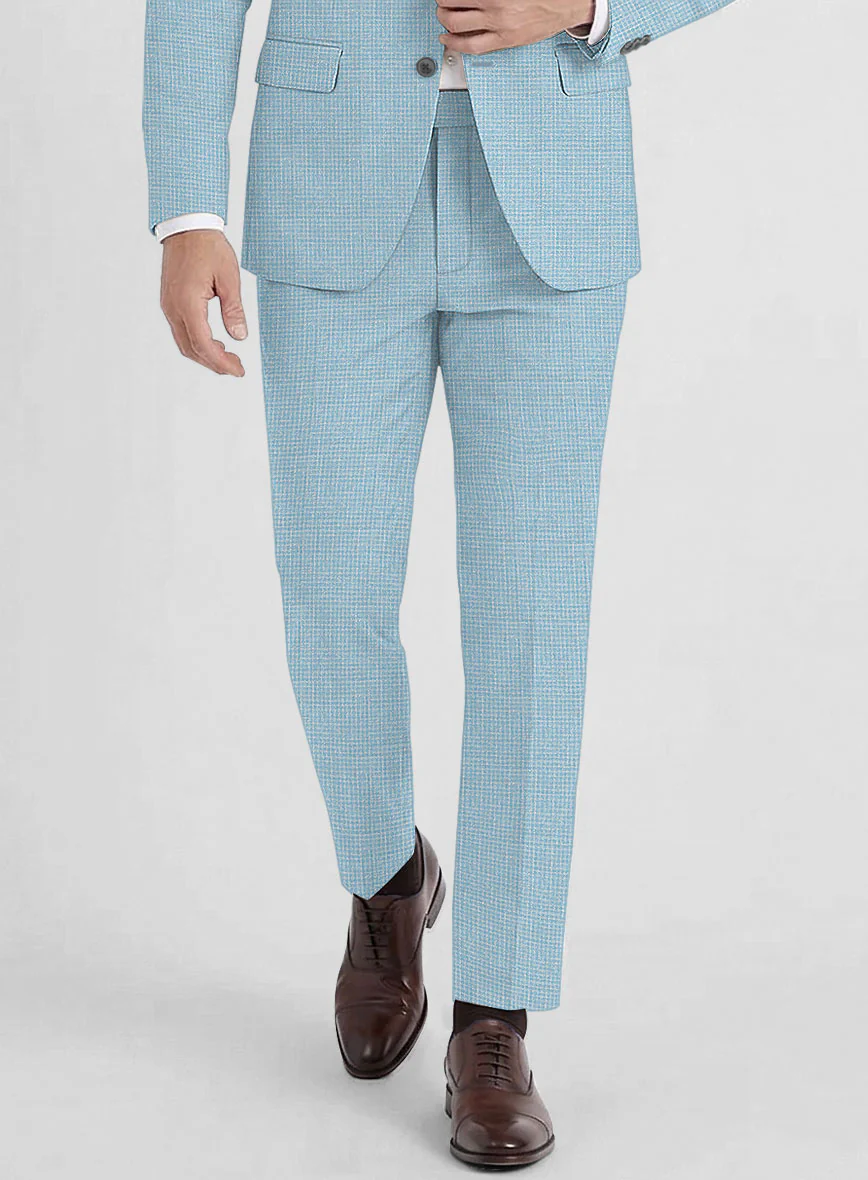 Noble Martina Blue Wool Silk Linen Suit - Image 5