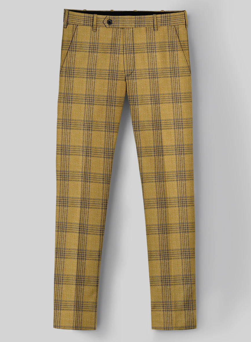 Noble Mateo Ochre Wool Silk Linen Pants - Image 2