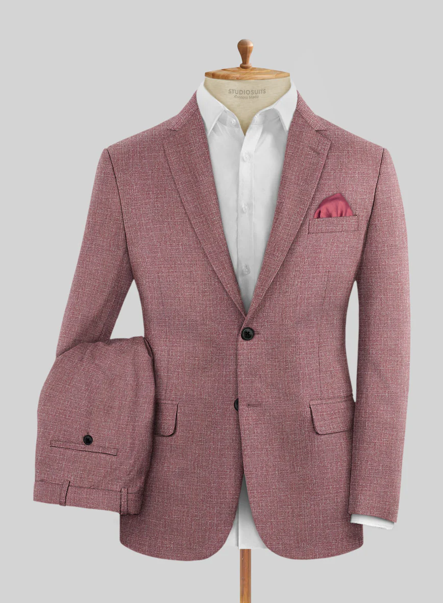 Noble Mauve Wool Silk Linen Suit - Image 2