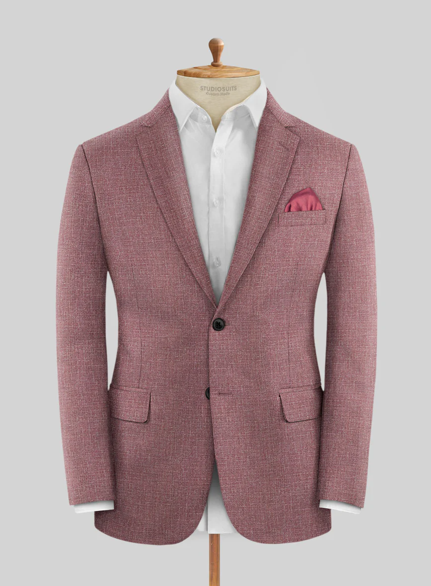 Noble Mauve Wool Silk Linen Suit - Image 4