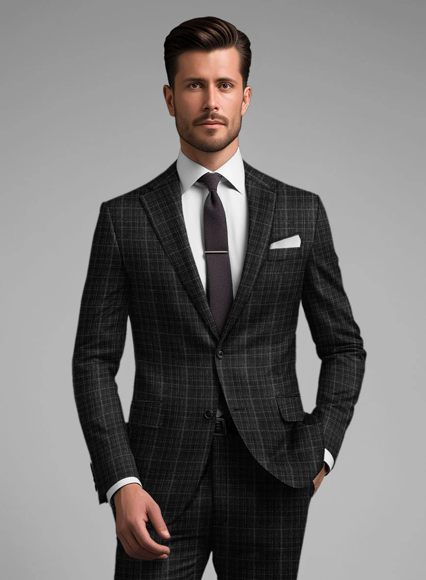 Noble Nicolas Black Wool Silk Linen Jacket - Image 2