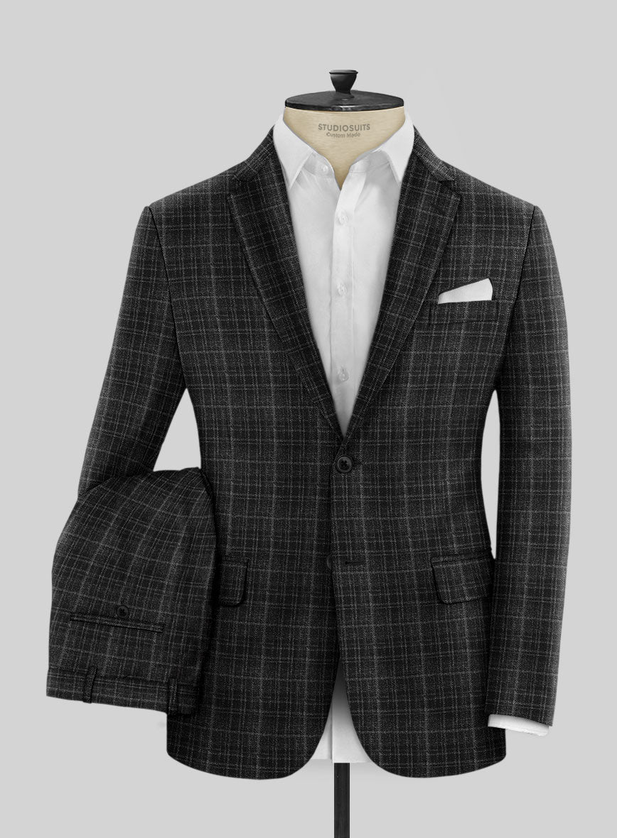 Noble Nicolas Black Wool Silk Linen Suit - Image 2
