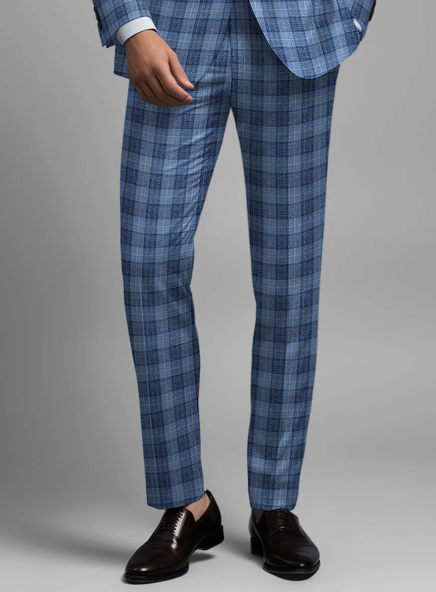Noble Pilar Blue Wool Silk Linen Suit - Image 5