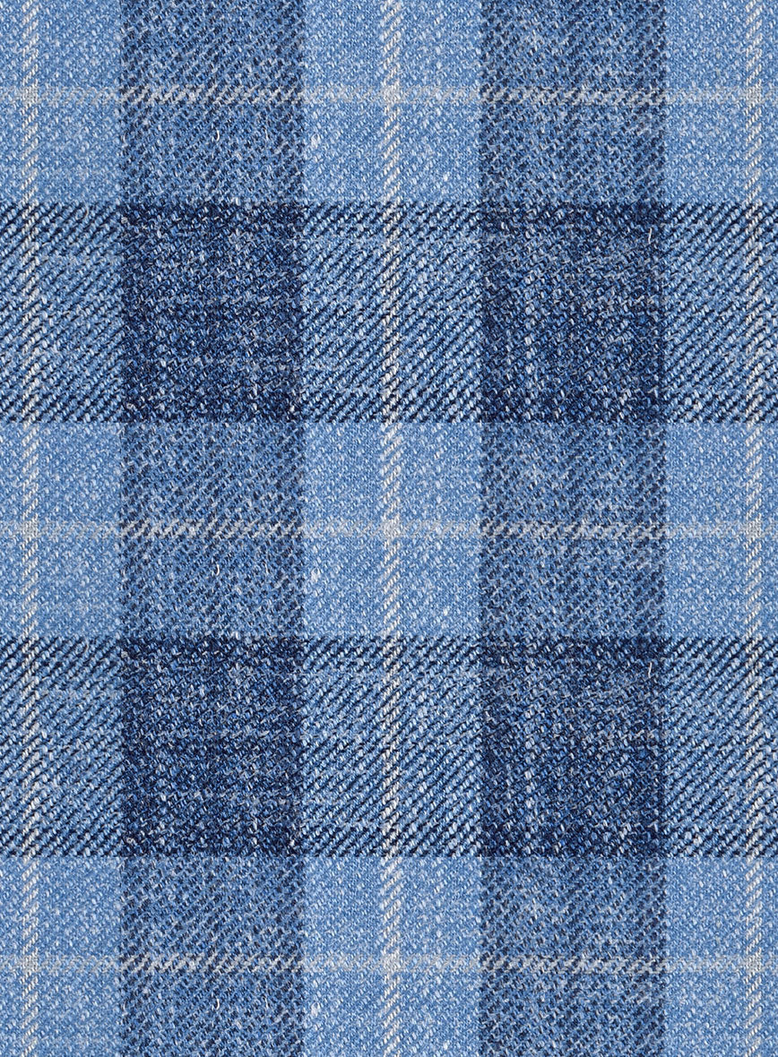 Noble Pilar Blue Wool Silk Linen Suit - Image 7