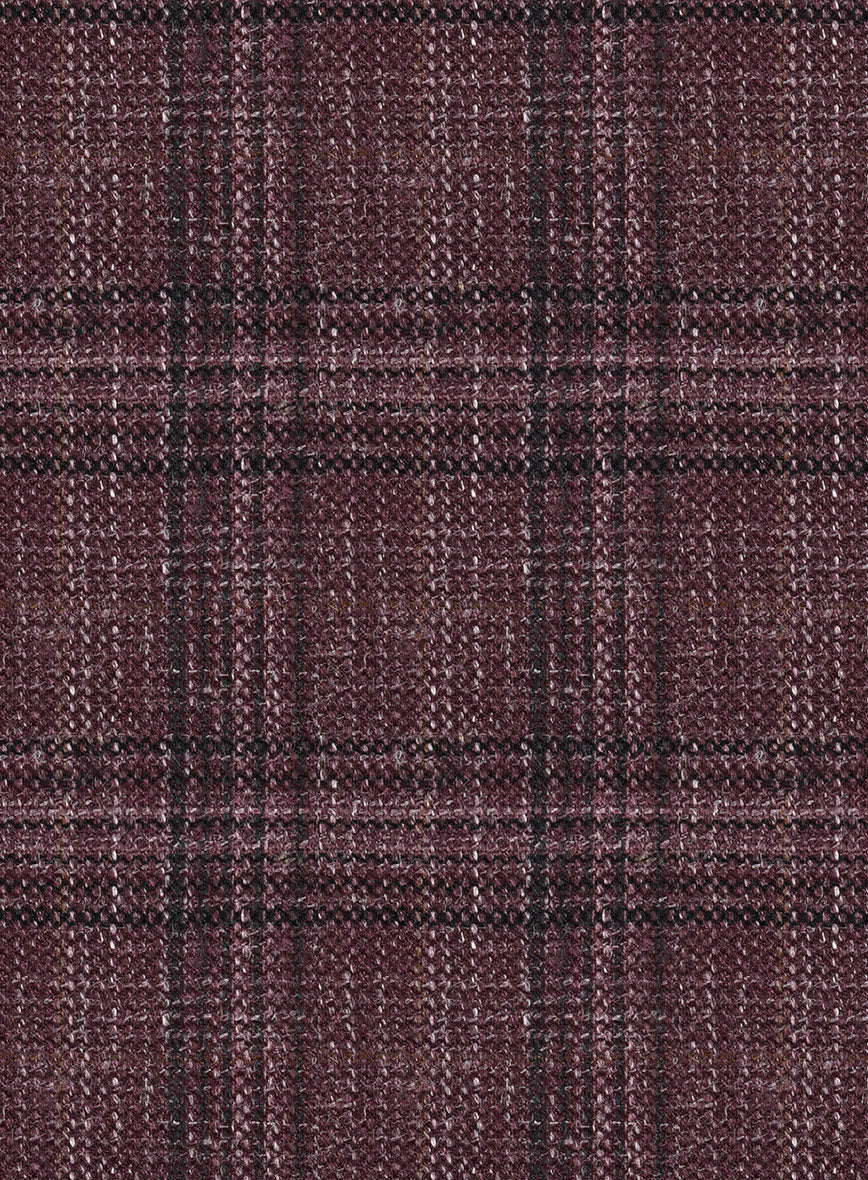 Noble Purple Check Wool Silk Linen Suit - Image 8