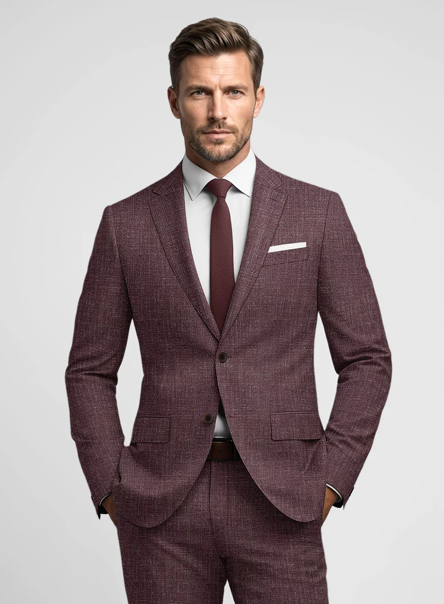 Noble Purple Wool Silk Linen Jacket - Image 2