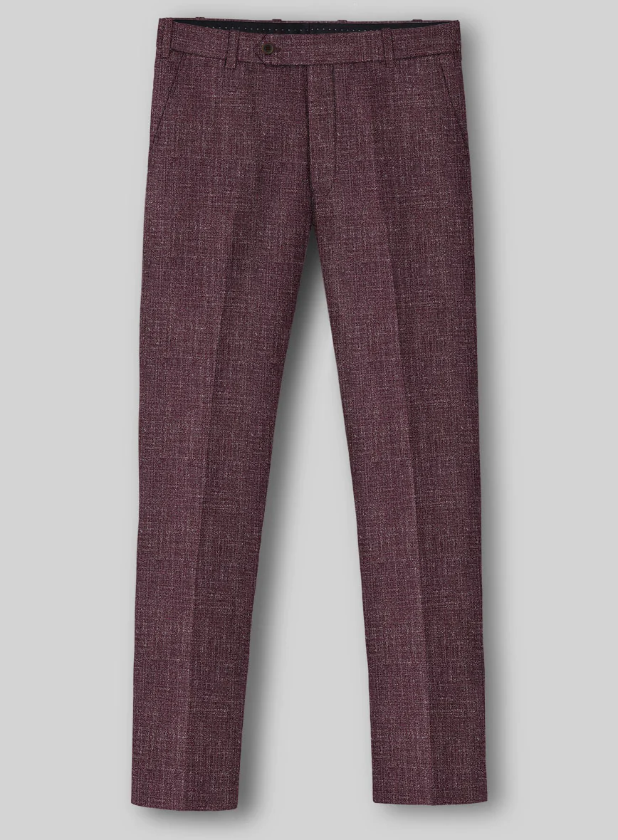 Noble Purple Wool Silk Linen Pants - Image 2
