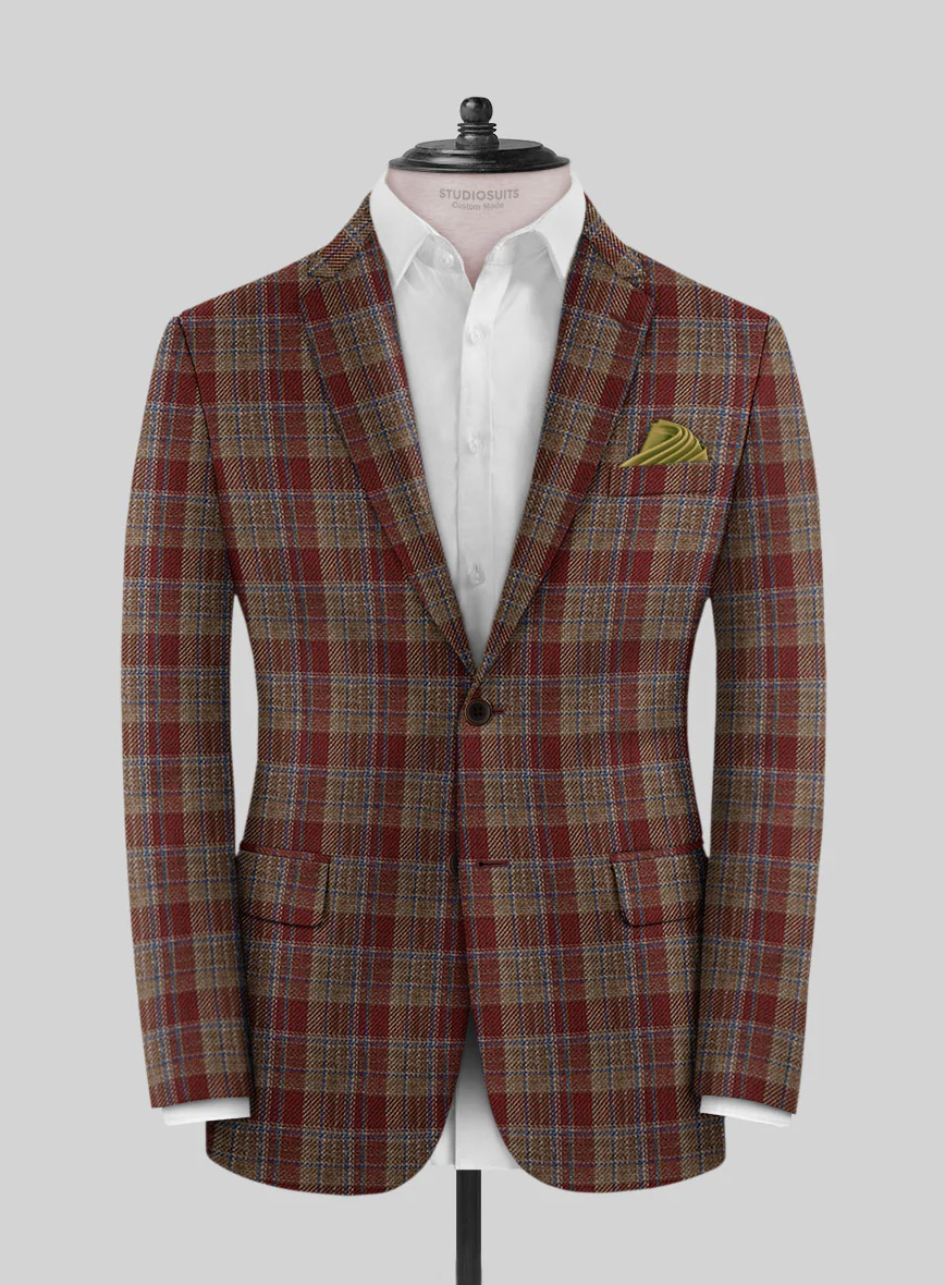 Noble Rafaela Check Wool Silk Linen Jacket