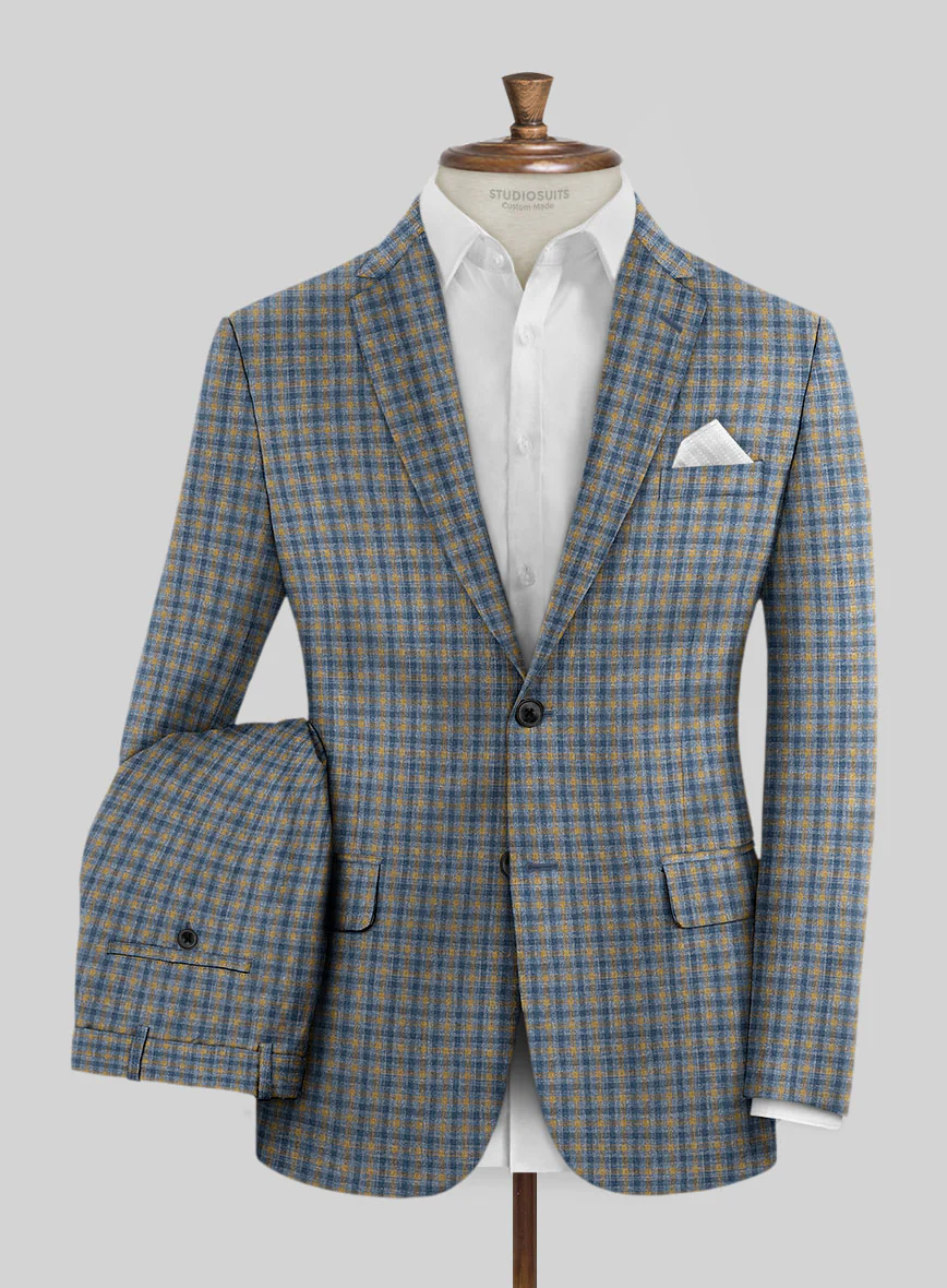 Noble Raquel Blue Wool Silk Linen Suit - Image 2