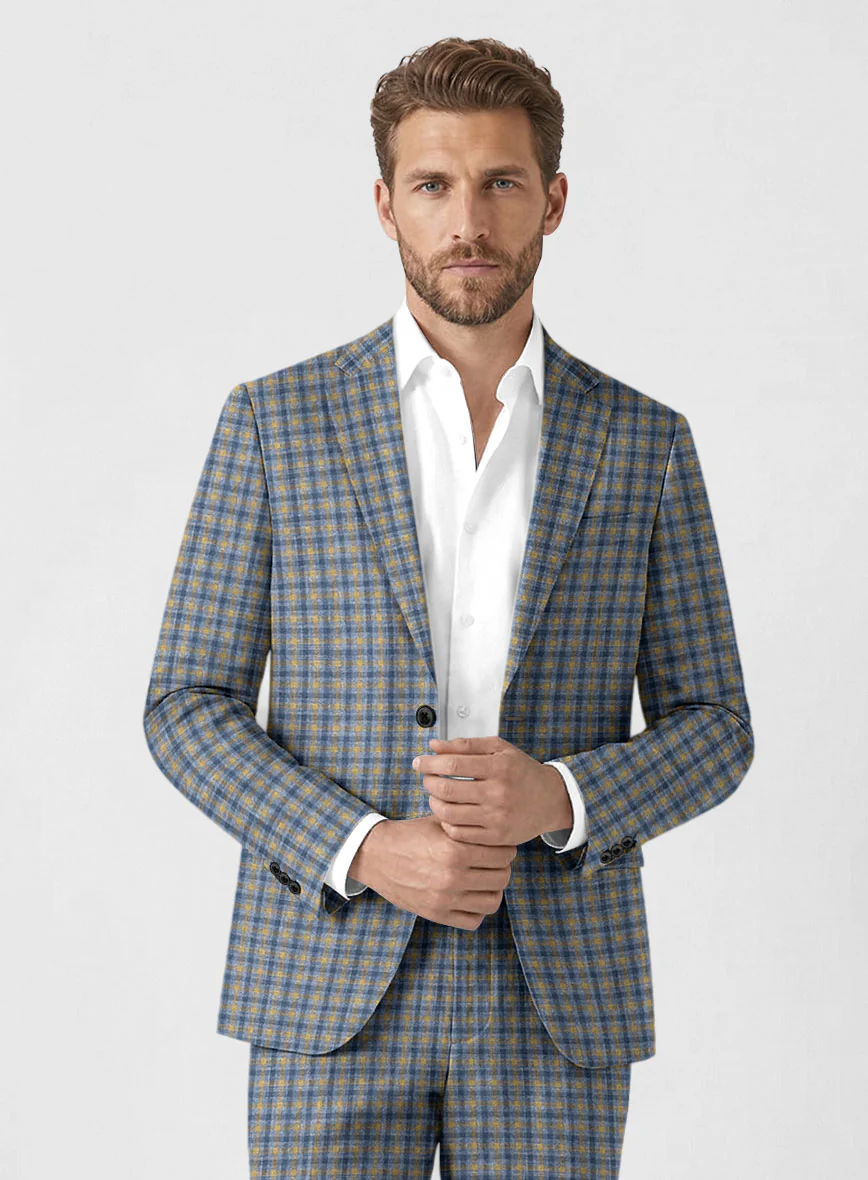 Noble Raquel Blue Wool Silk Linen Jacket - Image 2