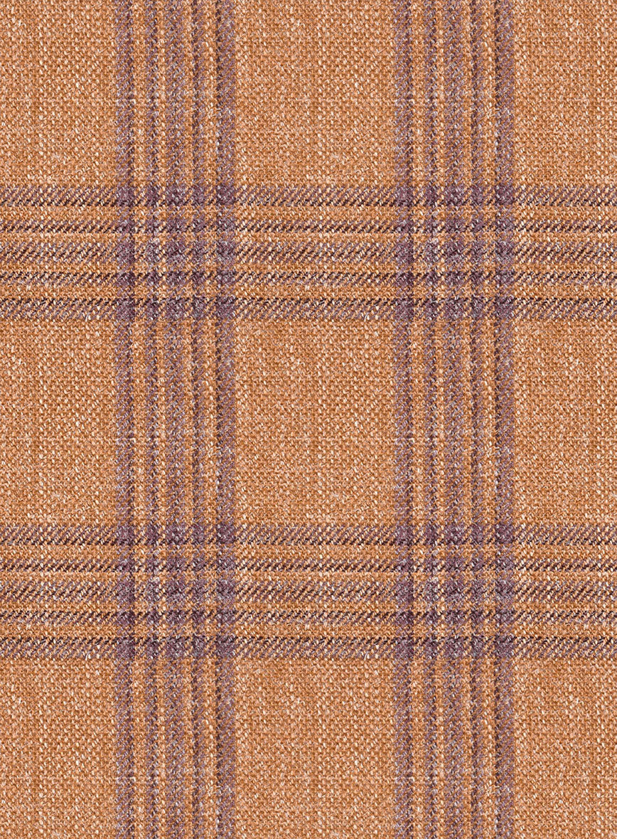 Noble Rust Check Wool Silk Linen Suit - Image 7
