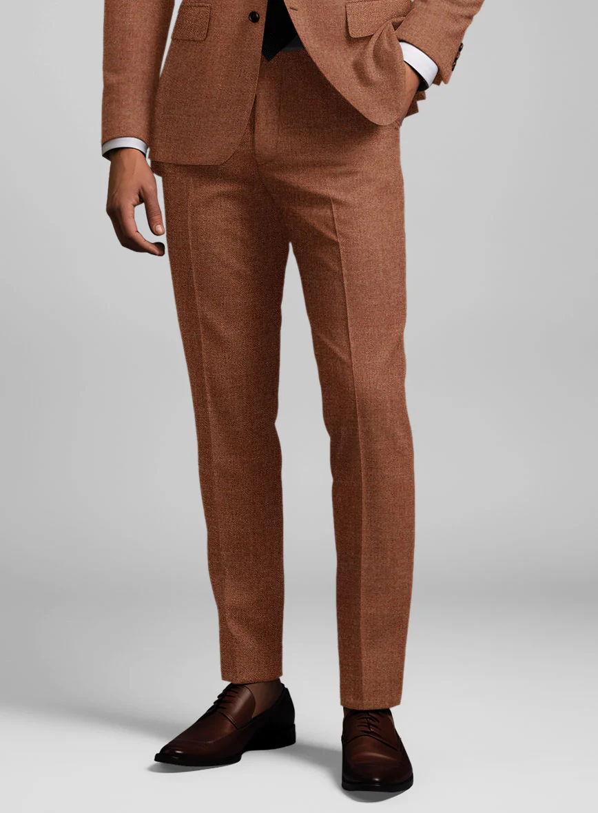 Noble Rust Wool Silk Linen Suit - Image 5